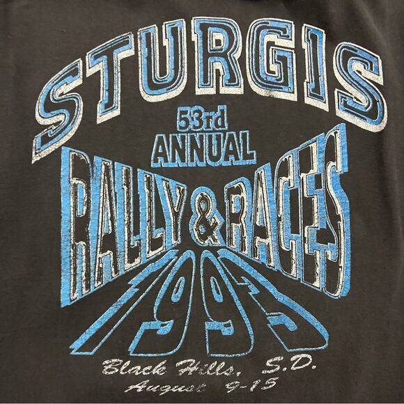 Vintage 90s Biker Sturgis Shirt Men's 2XL - Picture 7 of 7